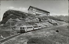 Rigi Kulm Schwyz Switzerland Hotel trolley train airmail 1954 vintage postcard