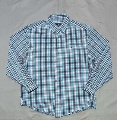 Vineyard Vines Shirt Mens Large Blue Green Plaid Whale Shirt Preppy Casual