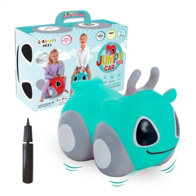 GERARDOS TOYS My first Jumpy Hüpftier Auto / Grün/ Mint Hopser Kinder inkl. Pumpe