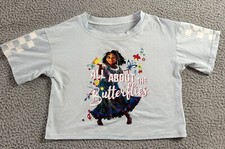 Disney Encanto Mirabel T-Shirt Girls Crop Top All About Butterflies Blue Graphic
