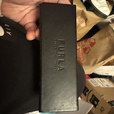 Furla Triangle Eyeglass Case Magnetic TriFold Glasses Holder Black