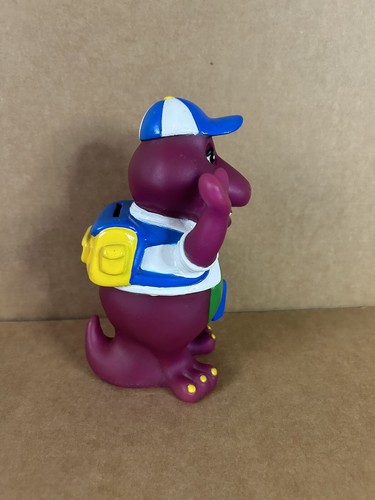 1992 Barney Purple Dinosaur 7” Coin Piggy Bank Back to School w/ Plug - Bild 4 von 6