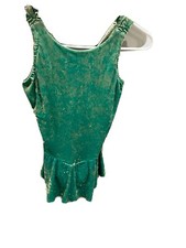 Freida B zielona zmiażdżona aksamitna sukienka łyżwiarska dziecięca XL 30 $