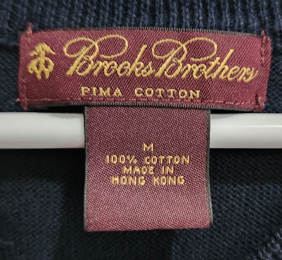 Colete suéter Brooks Brothers masculino sem mangas algodão pima azul argila juvenil tamanho M - Imagem 4 de 4