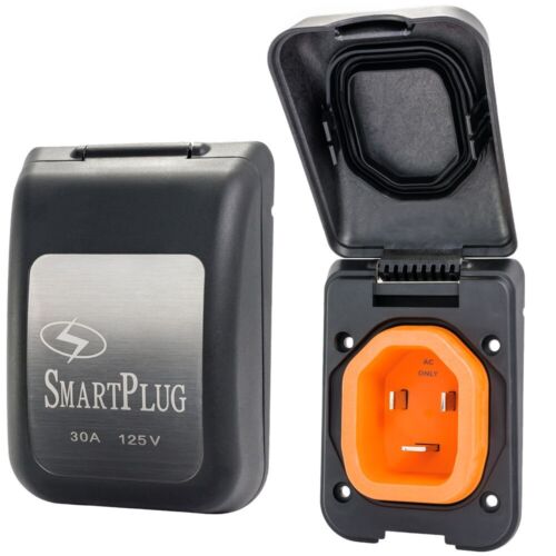 SMARTPLUG 30 AMP MALE NON-METALLIC INLET COVER - BLACK MFG# BM30PB
