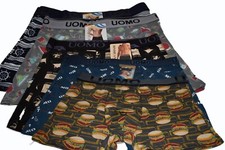 5 Pack UOMO Boxer Brief Random Colors With The Pictured Patterns