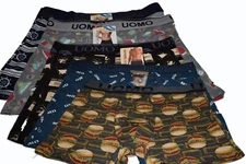 5 Pack UOMO Boxer Brief Random Colors With The Pictured Patterns