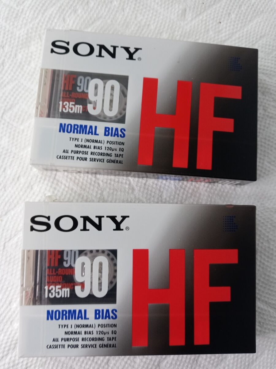 Sony HF 90 Normal Bias Blank Cassettes - 90-min ( 2PK BUNDLE Sealed )  27242431317