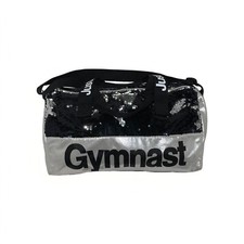 Justice Gymnasts Duffle Bag Black  Silver Sequins Adjustable Strap