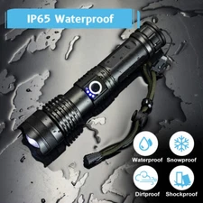 Super Bright Powerful Flashlight XHP50 Rechargeable Zoom Torch