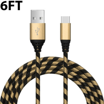 6ft USB C Cable Type C Fast Charger For Samsung Galaxy S8 S9 S10 Plus Note10 9
