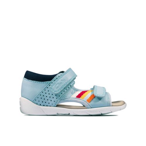 Clarks Zora Beau Light Blue Kids Boys Leather Sandals Size UK 7 1/2 G - Picture 2 of 7