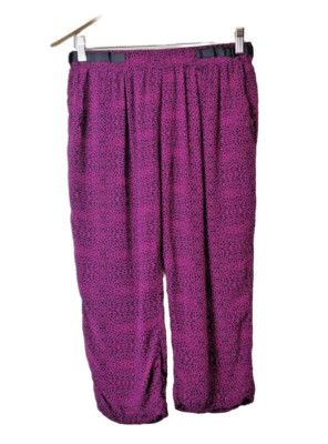 Conbipel 46 Made In Italy Pants Womens Viscose Elastic Waist Cropped Printed