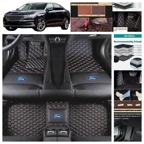 For Ford Taurus 2010-2019 Car Floor Mats PU Leather Waterproof Custom Carpets - Picture 6 of 36