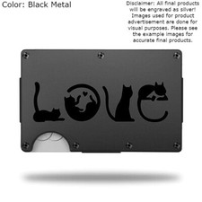 Custom CAT LOVE Laser Engraved Wallet - Pick A Wallet Color