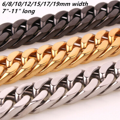 Top Quality Mens Chain 316L Stainless Steel Curb Cuban Link Necklace or Bracelet