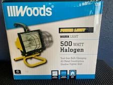 Portable- 500W Halogen -Work Light -Heavy Duty Metal Construction -Yellow