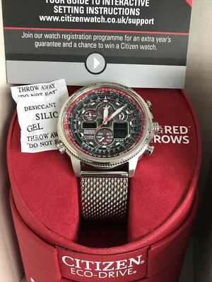 CITIZEN NAVIHawk 腕時計 レッド Citizen Men's Navihawk A-T Red Arrows R.Controlled Black