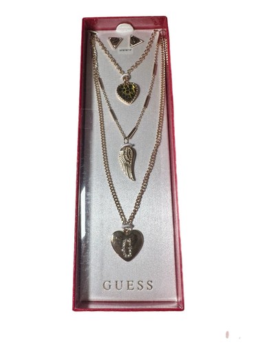 Guess 3 Necklace and Earrings Boxed Jewelry Set Hearts New NIB - Picture 2 of 3