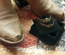 New Antique Gold Western Cowboy Boot Tips/Toe Plates Guards Round Toed Boots