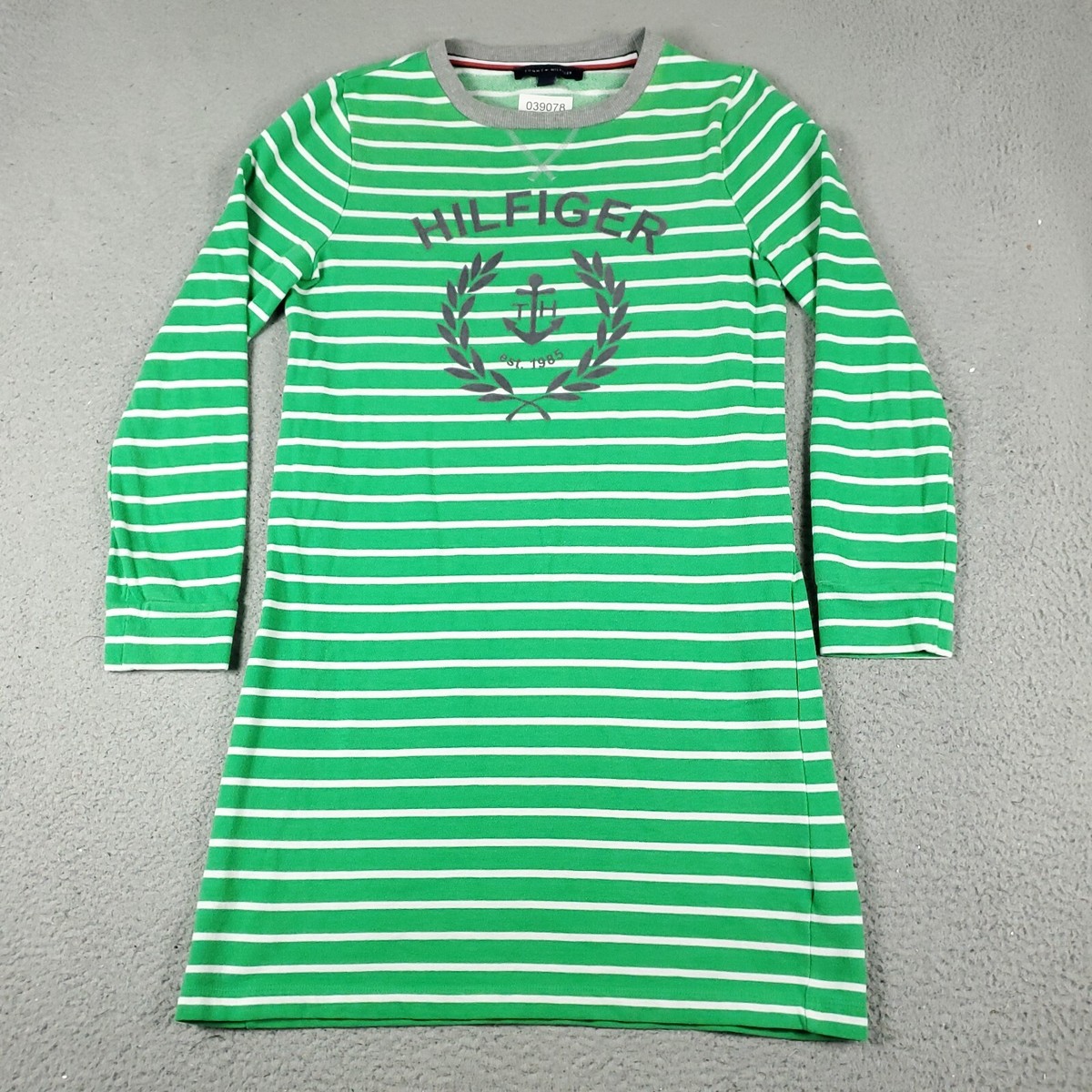 tommy hilfiger green shirt dress Tommy Hilfiger Striped Short-Sleeve Shirt Dress In Green - 20% Off