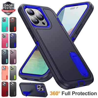 For iPhone 16 15 Pro Max 14 Plus 13 12 11 Phone Case Heavy Duty Shockproof Cover