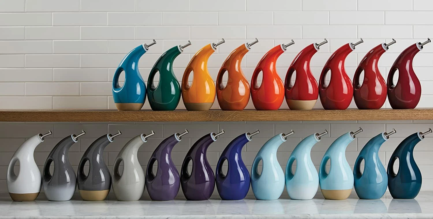 Olive Oil Bottle Rachael Ray Vinegar 24 OZ Stoneware Dispenser Ceramic EVOO Set
Opens in a new windo