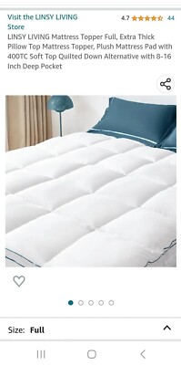 Mattress Pad Cover Topper Protector Quilted **Fitted **Full** 