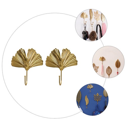 2 pezzi ganci stile nordico ganci a forma di foglia ganci appendiabiti da parete ganci in ferro nuovi - Foto 6 di 12
