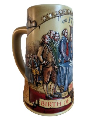 Miller High Life Ceramic Beer Stein- Second In Series-Birth of A Nation 1776