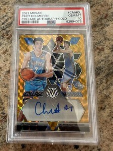 2022 Mosaic collage autograph chet holmgren #/10 PSA 10 gem mint