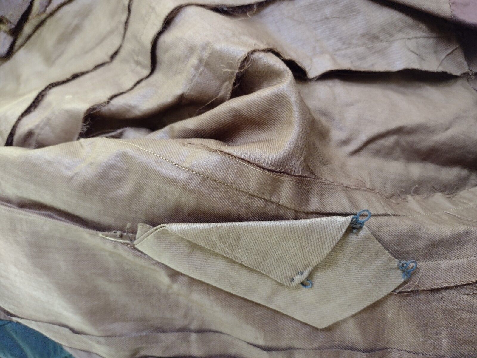Antique Victorian Edwardian Brown Silk Ladies bod… - image 10