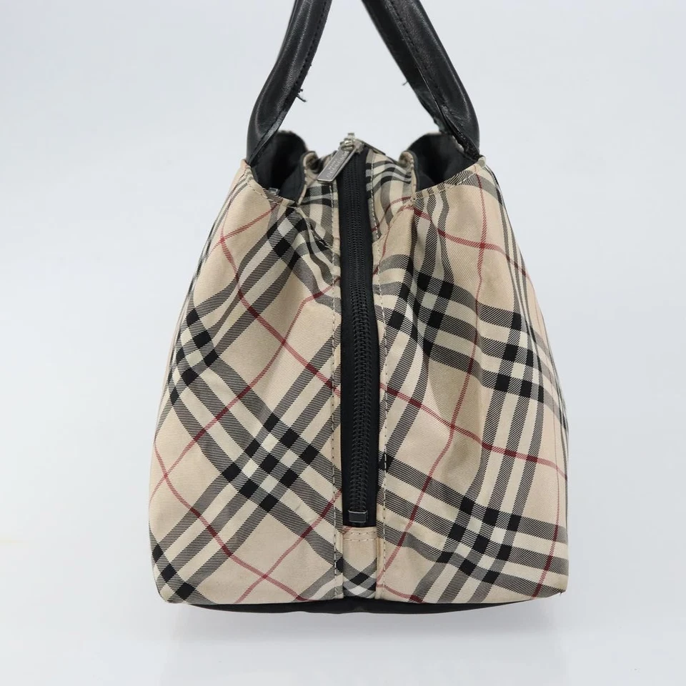 Auténtico bolso de mano BURBERRY Nova Check etiqueta azul nailon beige plata bs30323 Foto 4 de 4