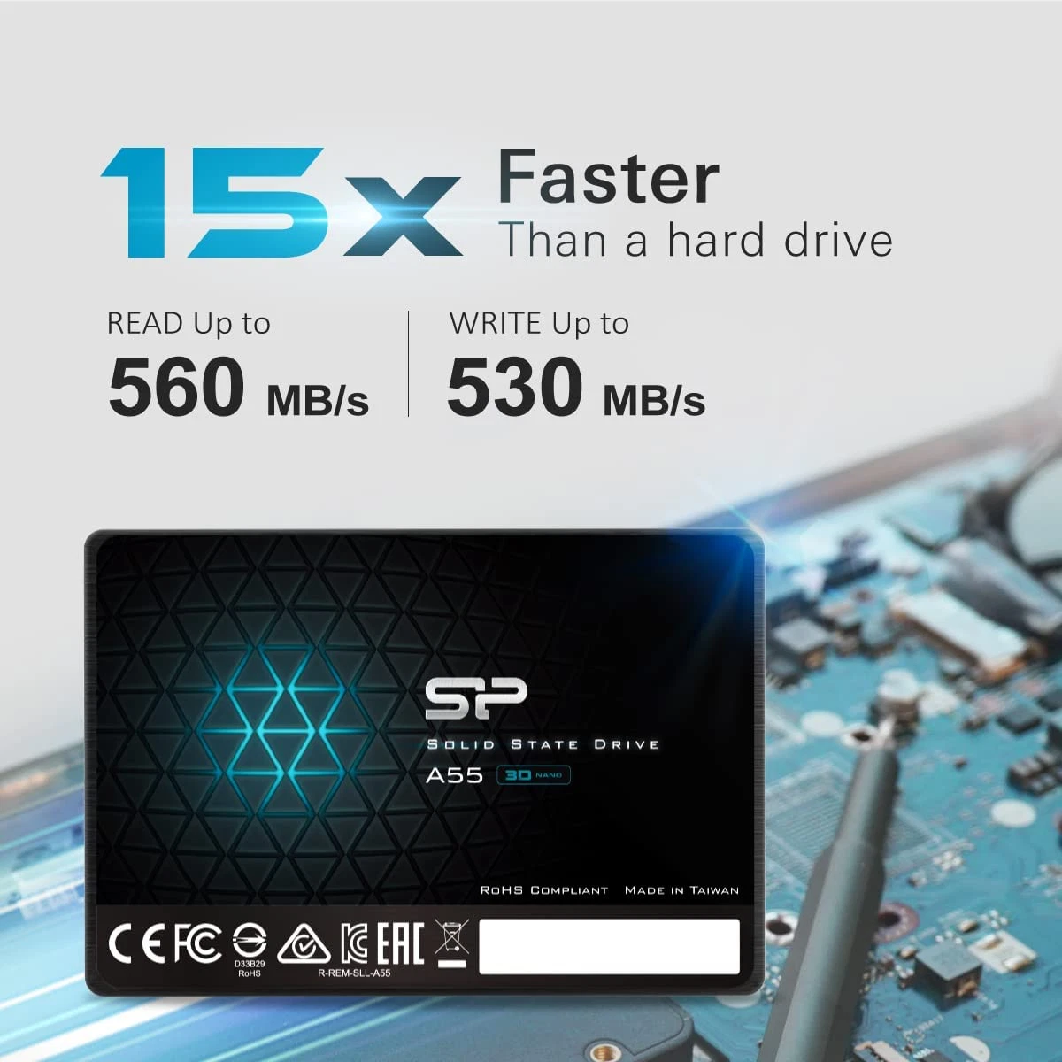 Silicon Power 2TB SSD 2.5 SATA A55 High Speed Internal Storage