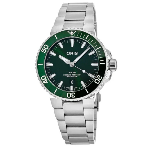 New Oris Aquis Date Green Dial Men's Watch 01 733 7730 4157-07 8 24 05PEB