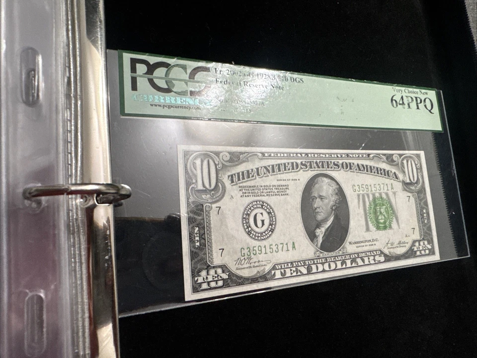 1928 B US $10 DOLLAR DGS G Block Federal Reserve Note Currency $$ PCGS 64PPQ🔥+ - Image 2 of 4