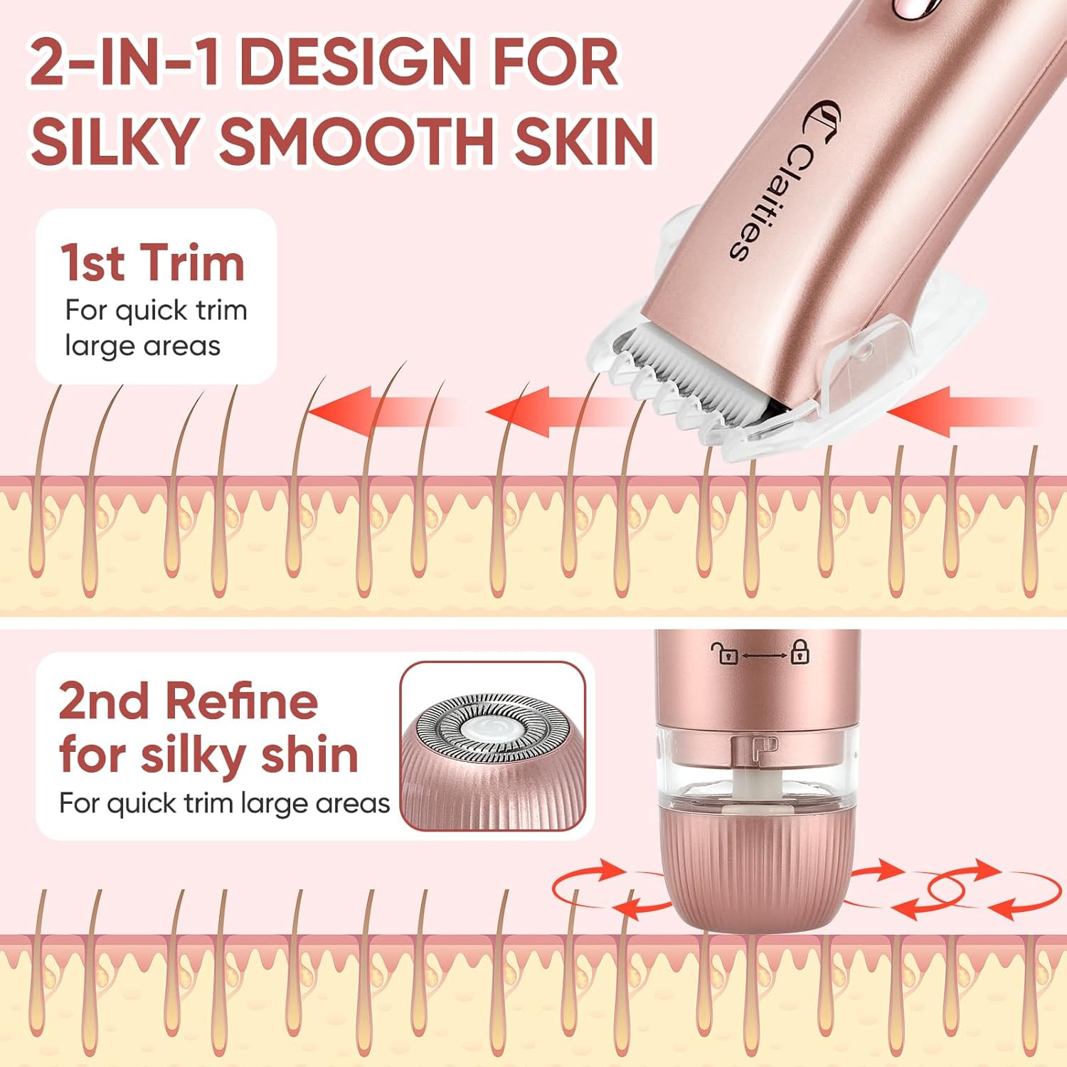 Rasoio Elettrico Donna Professionale 2 in 1: Bikini Line IPX7 - 4