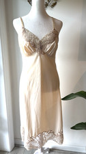 1950S GLAM "VAN RAALTE" FULL SLIP, OVER THE TOP GORGEOUS LACE, 36, BLUSH COLOR