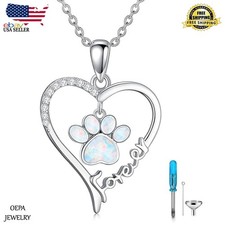 Dog /Cat Urn Necklace 925 Sterling Silver Heart Cremation Keepsake Necklace