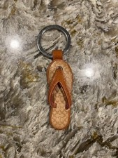 Coach Leather Tan Sandal Bag Charm Key Ring