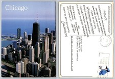 Vintage 1998 Chicago Skyline Postcard John Hancock Center Lake Michigan View