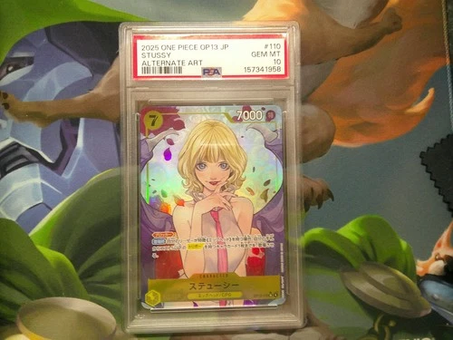 2025 OP13-110 One Piece CCG Carrying On His Will Stussy Alt Art PSA 10 Japanese