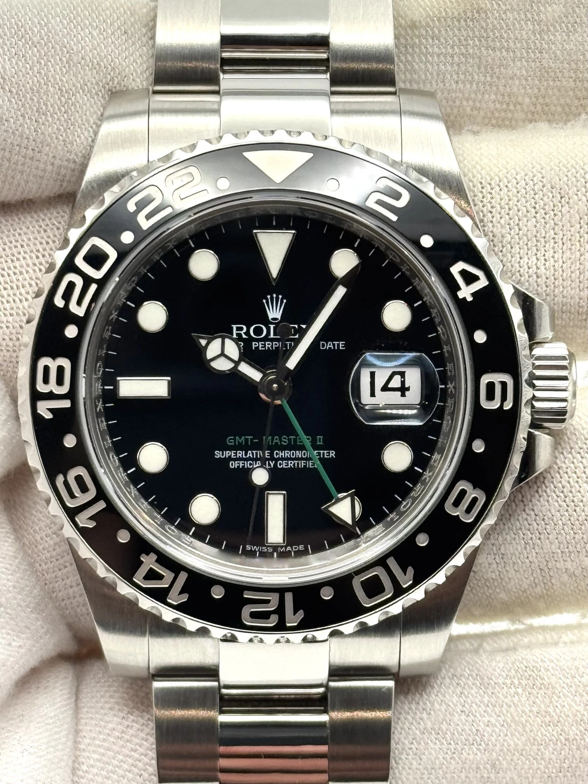 Rolex GMT Master II 40mm Black Dial Stainless Steel Bracelet 116710LN B&P 2010