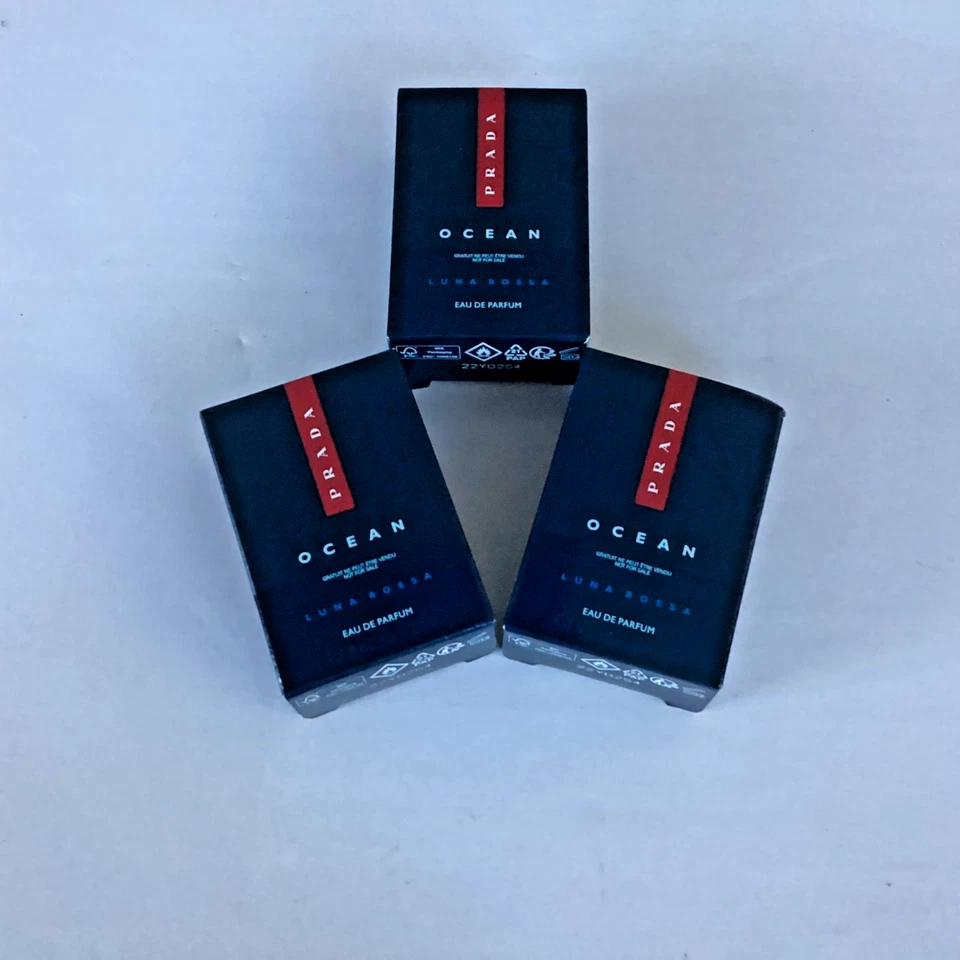 Prada Luna Rossa Ocean Eau de Parfum 3 x 9ml (27ml) Boxed