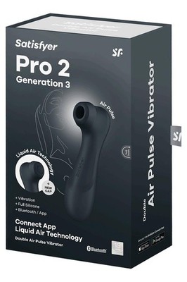 Satisfyer Pro 2 Generation 3 Bluetooth Dark Gray Liquid Air Connect App Pulsator