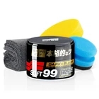 car hard wax Soft99 Dark & Black Wax polishing puck soft microfiber 550GSM