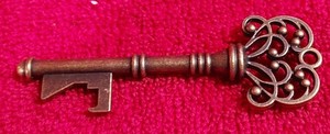 NEW Skeleton Key Plated Brass Bottle Opener 3 inch long