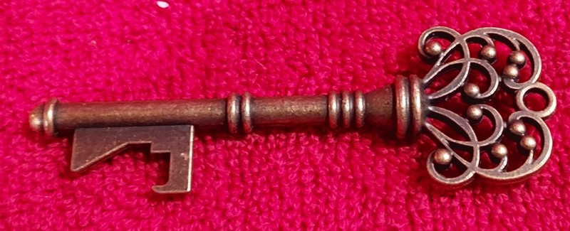 NEW Skeleton Key Plated Brass Bottle Opener 3 inch long