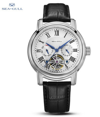 Seagull Herren  Automatikuhr Luxus Armbanduhr Edelstahl 42mm Saphirglas Silber