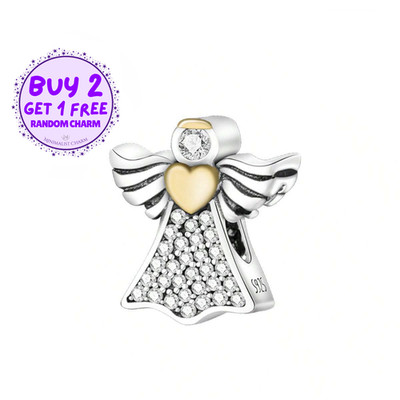 Angel Charm For Bracelet, Sterling Silver Charm, Gift For Women and Friends